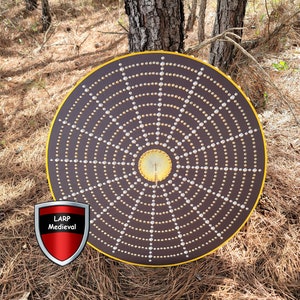 Scottish Targe Highland Warrior Medieval Shield with Spike Leather Wrapped Wooden
