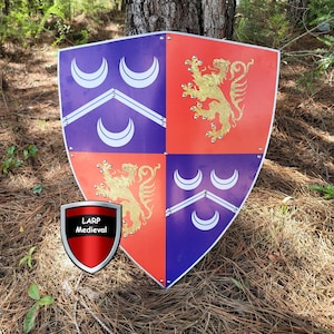 King Henry IV Royal Coat of Arms Medieval Curved Wooden Heater Kite Shield