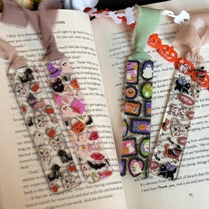 Marque-page Halloween en acrylique : fantômes, chats et chiens effrayants