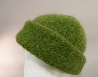 Deep Lime Felted  Hat