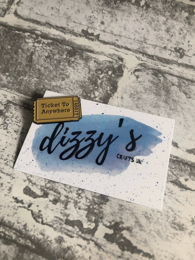 TICKET TO ANYWHERE Novelty Retro Pin Badge Positivity Gift!