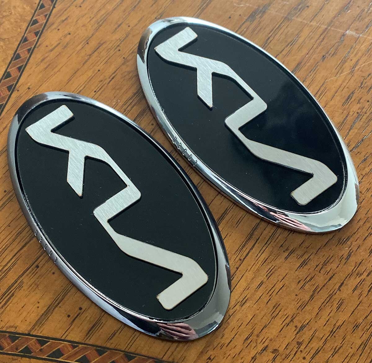 Kia 4.0 Badges/Emblem 2pc Set with Brushed Aluminum Letters Etsy