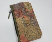 Minimalist Cork Wallet - Purse Organizer - Card Holder - Printed Cork Fabric - Purse Pal
