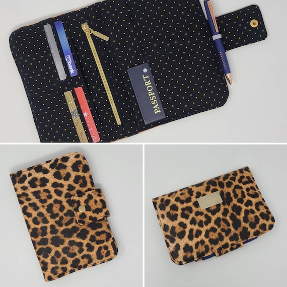 Family Travel Organizer Card and Passport Wallet Leopard Etsy