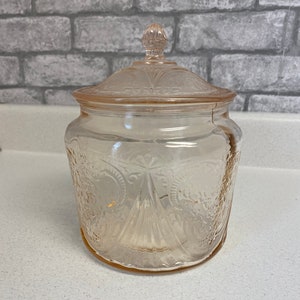 Vintage Anchor Hocking “Princess Pink” Depression Glass Cookie Jar /hg –  Pathway Market GR