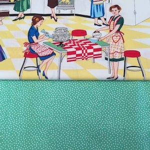 D. Two slice toaster Cover, Retro Fifties Kitchen Ladies, Reversible, Washable, Vintage Style, farmhouse, choose trim color, Home Ec Kitchen Green Pokadot