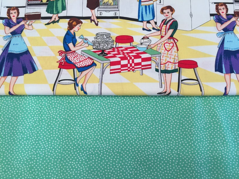 D. Two slice toaster Cover, Retro Fifties Kitchen Ladies, Reversible, Washable, Vintage Style, farmhouse, choose trim color, Home Ec Kitchen Green Pokadot