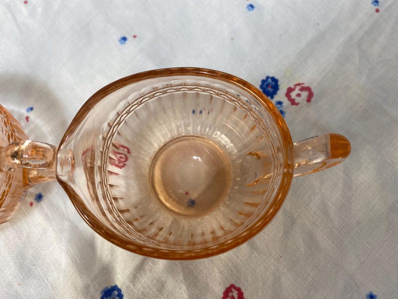 Pink Depression Glass Creamer And Sugarnull