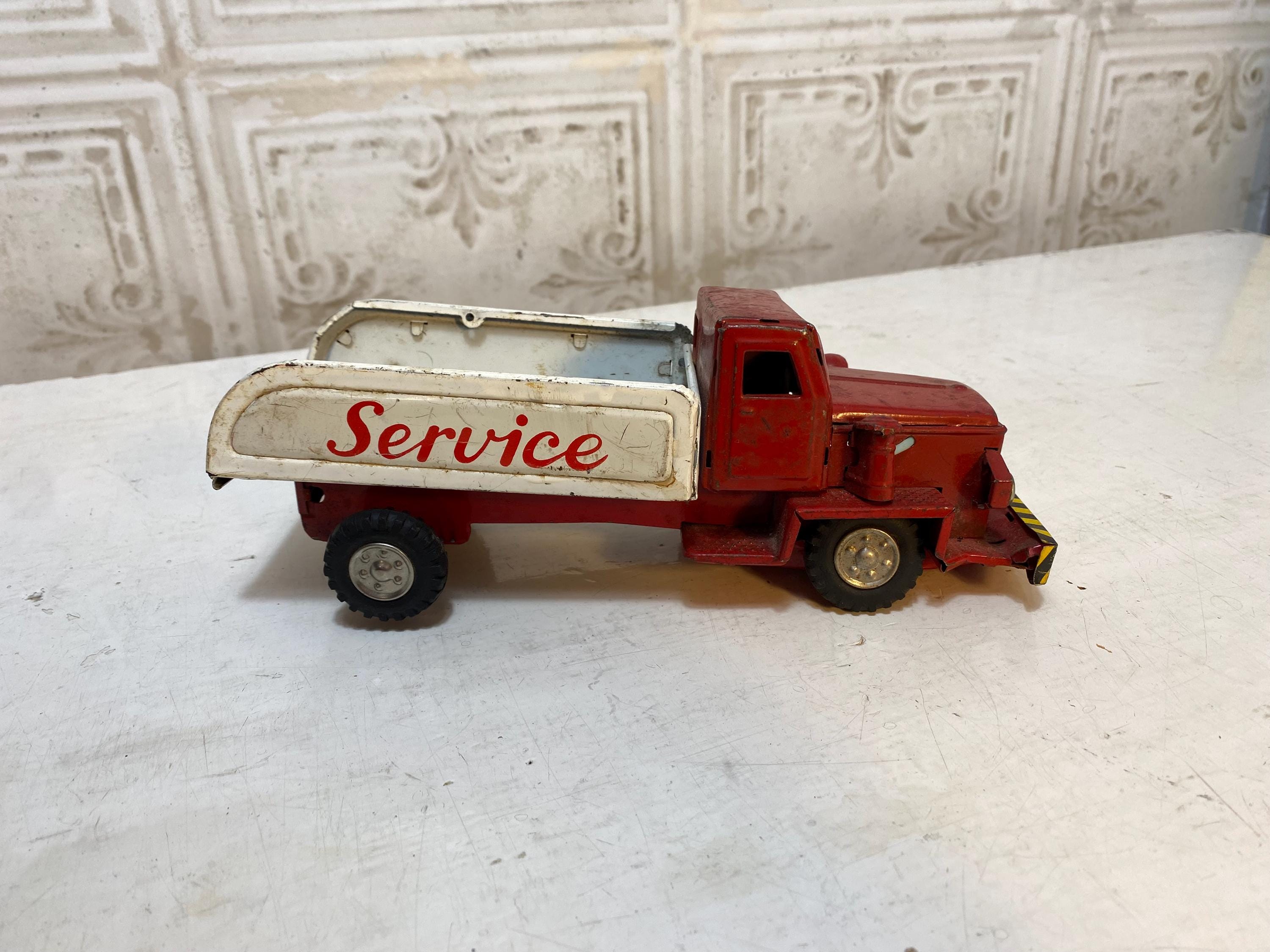Vintage white tin truck - ミニチュア トラック 【公式通販】