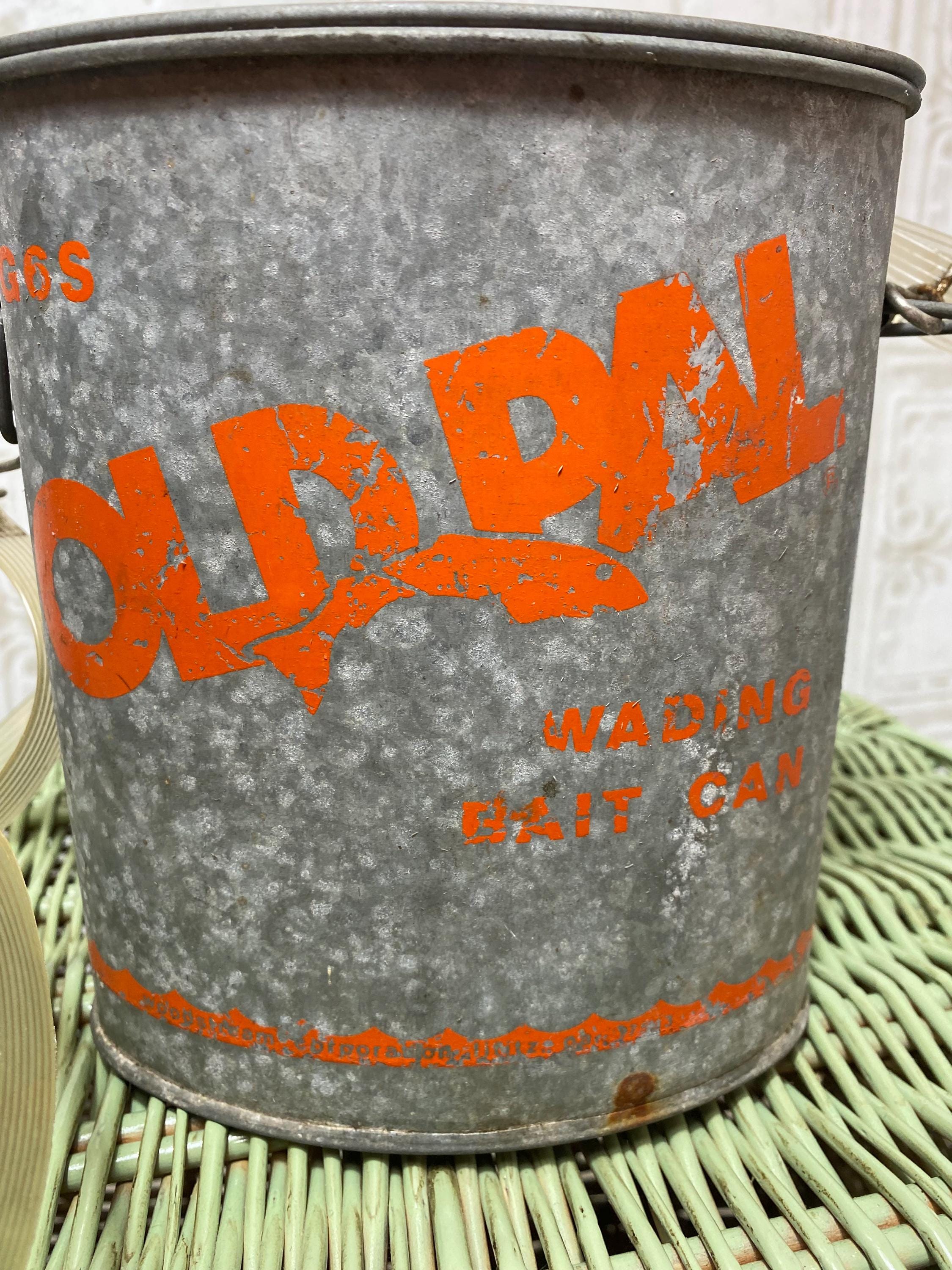 ５０s６０s　ビンテージ　MINNOW BUCKET　ミノー　バケツ　魚　SEARS ROEBUCK シアーズ限定　かご　ビク　釣り 50s60s ビンテージ MINNOW BUCKET ミノー バケツ 魚 SEARS