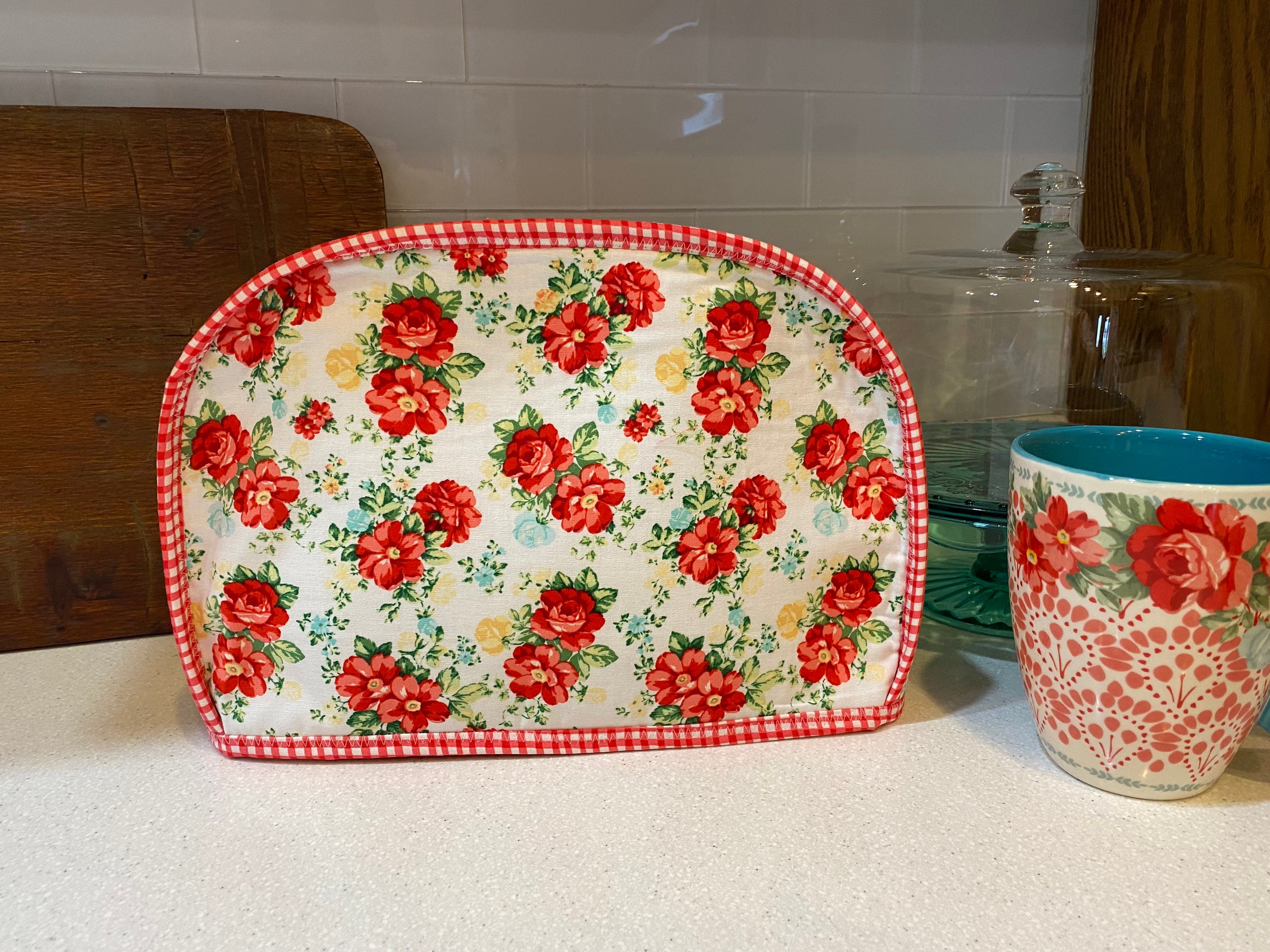 The Pioneer Woman Floral Check Kitchen Towel Set, 4 Red & White