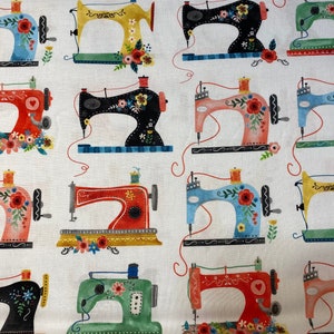 Fabric, Vintage Sewing Machines by Michael Miller, by the yard, half yard, fat quarter. Nostalgic sewing. CX10226