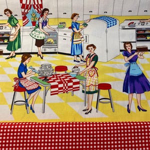 D. Two slice toaster Cover, Retro Fifties Kitchen Ladies, Reversible, Washable, Vintage Style, farmhouse, choose trim color, Home Ec Kitchen Red Gingham Check