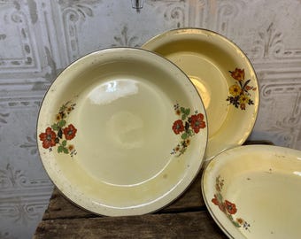 Vintage Pie Plates, sold individually, floral design, ceramic pottery