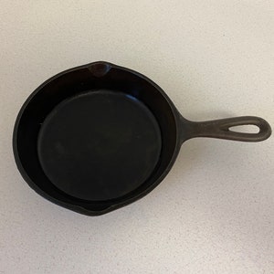 Vintage Cast Iron Skillet Pan, Number 3, camping, campfire, primitive living