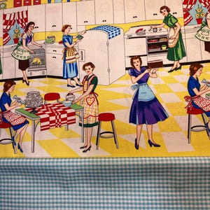 D. Two slice toaster Cover, Retro Fifties Kitchen Ladies, Reversible, Washable, Vintage Style, farmhouse, choose trim color, Home Ec Kitchen Aqua Gingham Check