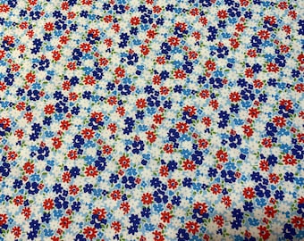 Fabric, Sugarcube by Whistler Studios for Windham Fabrics, by the yard, half yard, fat quarter. vintage, retro, 30s feedsack, floral 52738-7