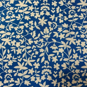 Fabric, Garden Party by Whistler Studio for Windham Fabrics, reproduction feedback fabrics, 1930s-40s, retro, vintage look, blue, 53979-4