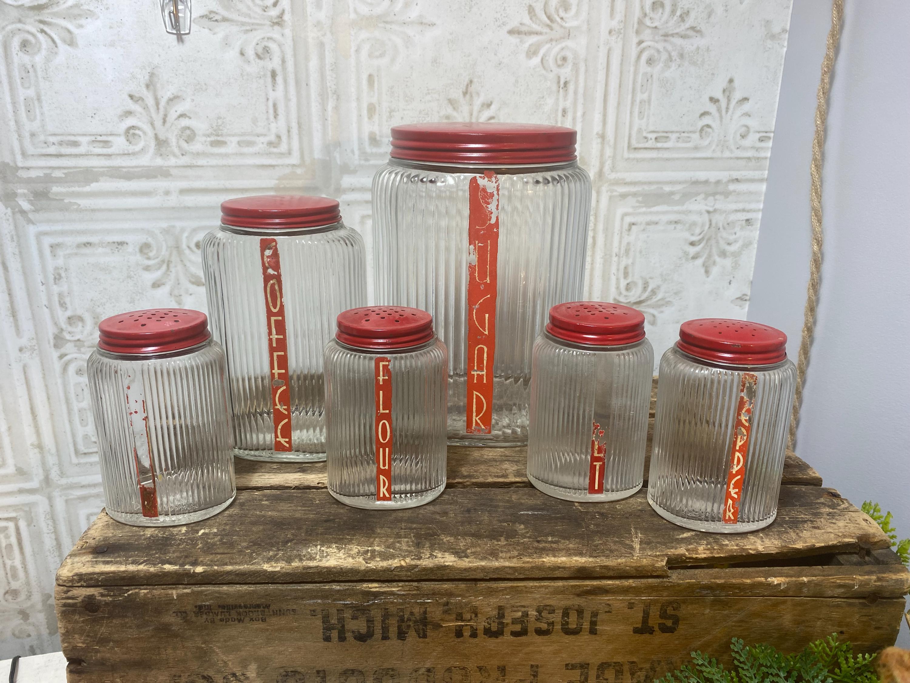 30s オーウェンズ イリノイ インコーポレイテッド ジャー ガラス Vintage Owens Illinois Glass - Etsy