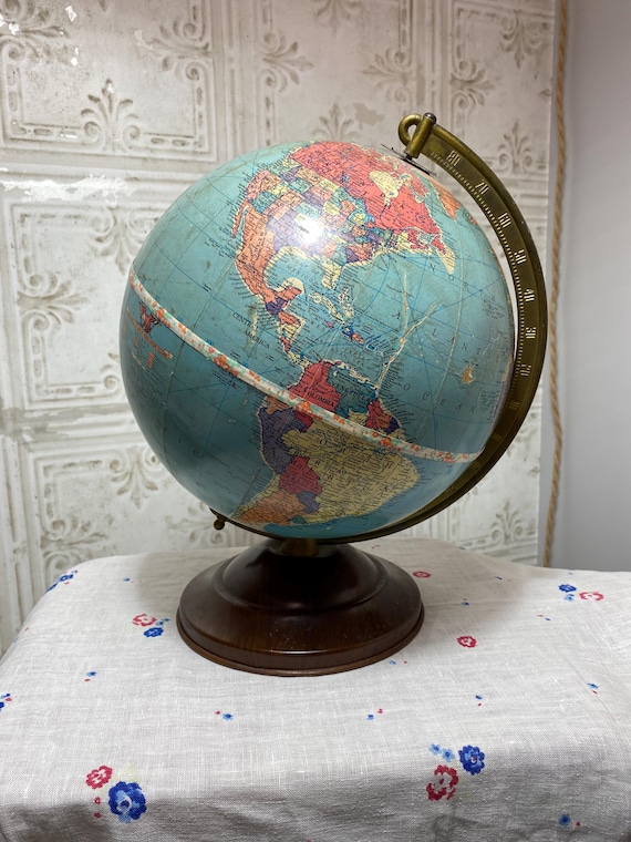 Vintage Replogle 10 Inch World Globe, Spinning, 1950s, Small - Etsy