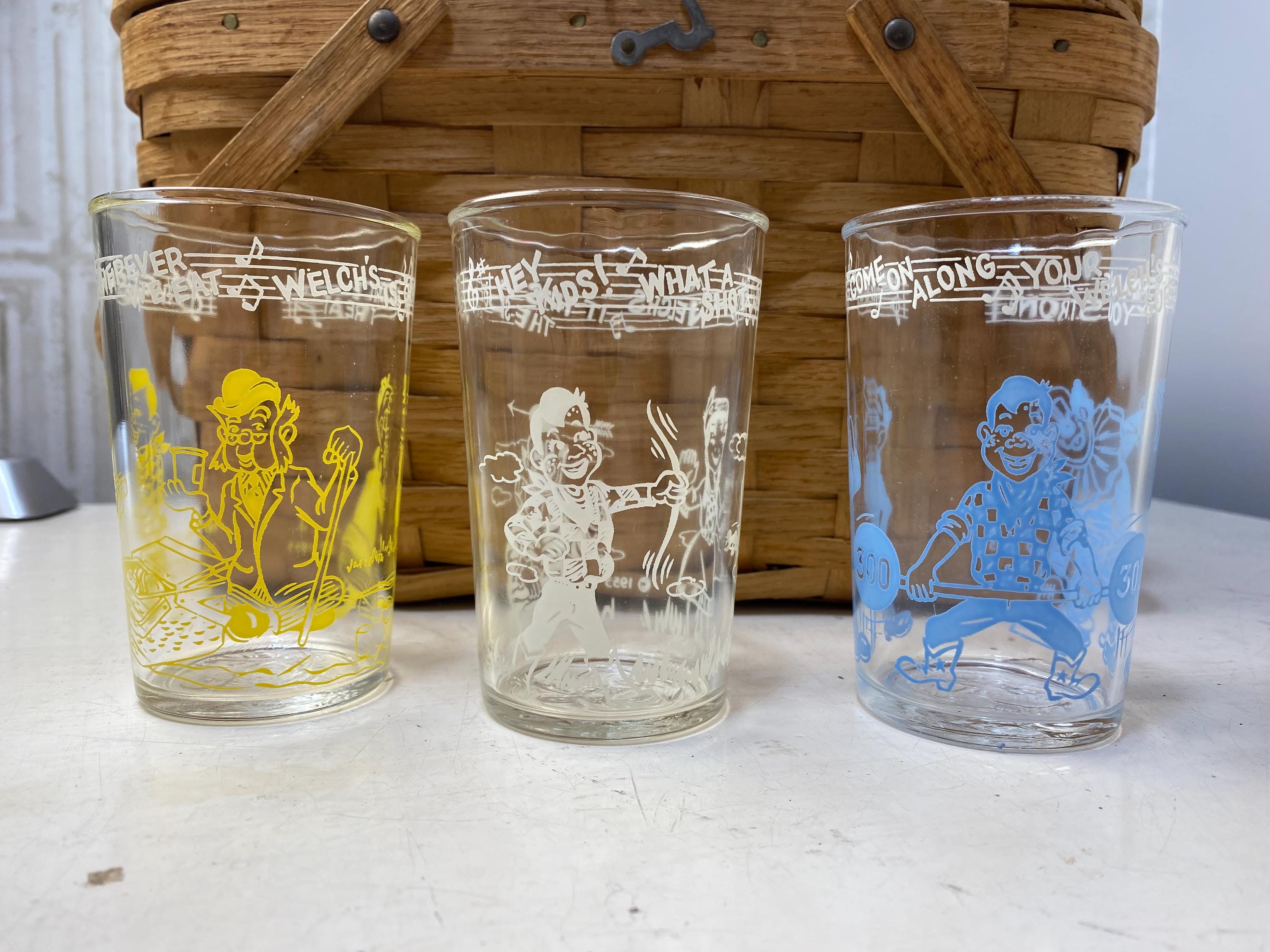 Vintage Howdy Doody Juice Glass, 1950s Welch's Jelly Jar