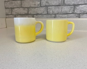 Vintage Yellow coffee cup, mug, sold individually Federal, Hazel Atlas, ombre