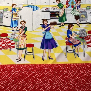D. Two slice toaster Cover, Retro Fifties Kitchen Ladies, Reversible, Washable, Vintage Style, farmhouse, choose trim color, Home Ec Kitchen image 11