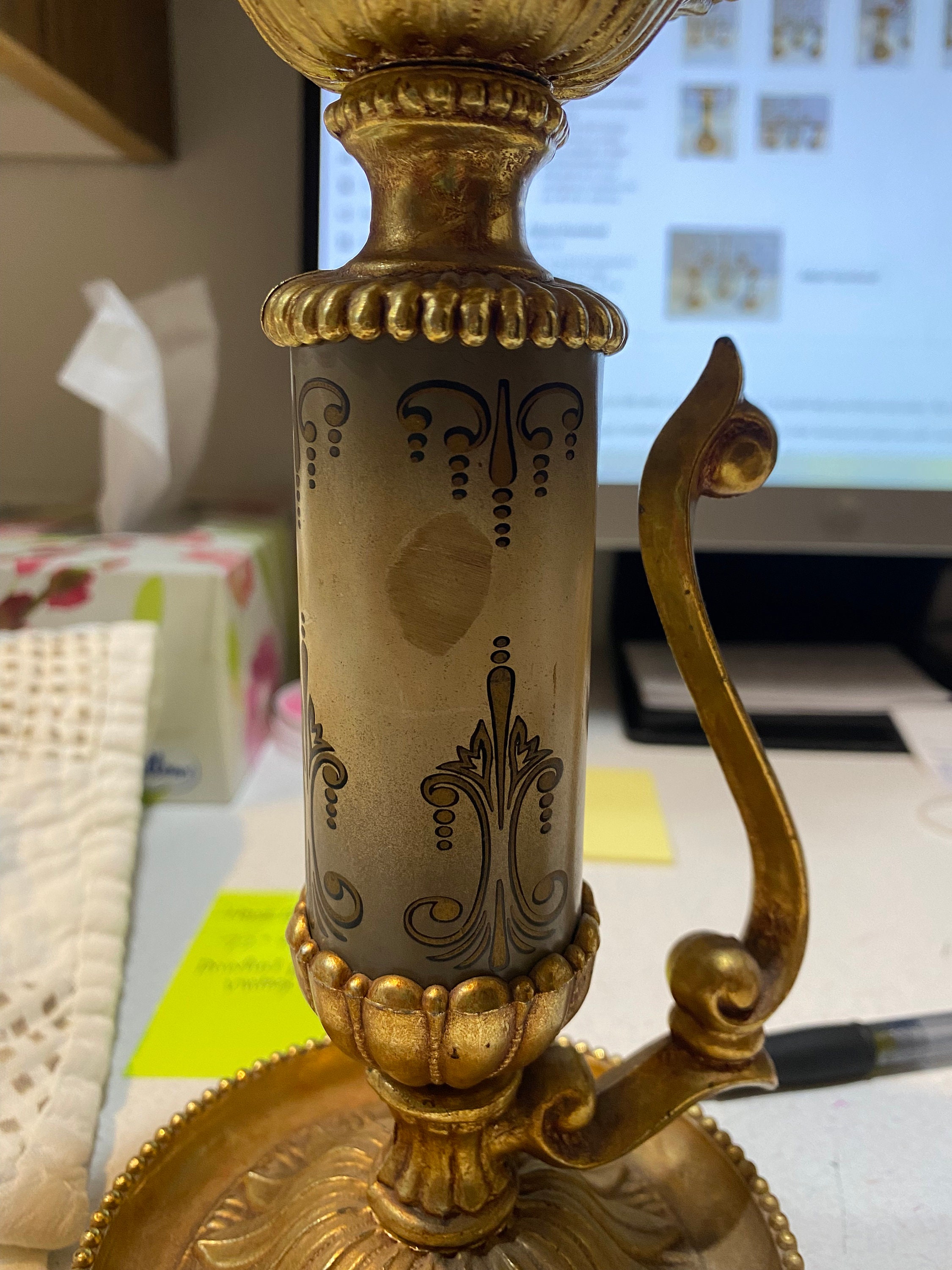 Vintage Candelabra 3 Piece Set, Dilly, Made in USA, Gold