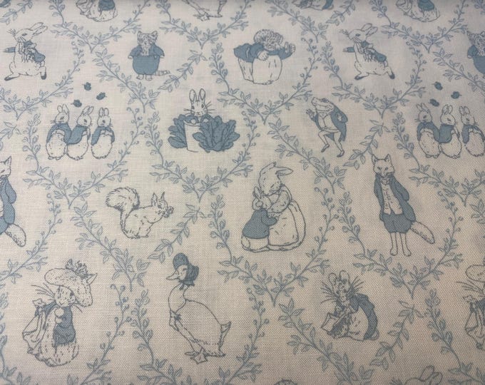 Fabric, Peter Rabbit and Friends Toile by Beatrix Potter for Riley ...