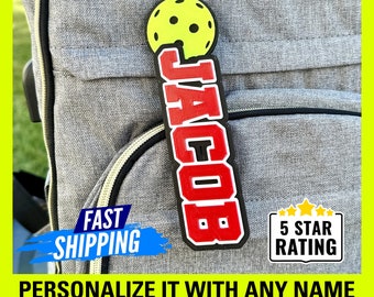 Custom Pickleball Name Tag, Personalized Pickleball Keychain, Pickleball Bag Tag, Backpack Name Tag, Custom Keychain, Pickleball Player Name
