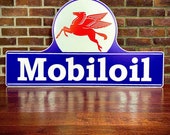 Mobil Oil Gas Lollipop Horse Heavy Gauge Aluminium Sign High Quality