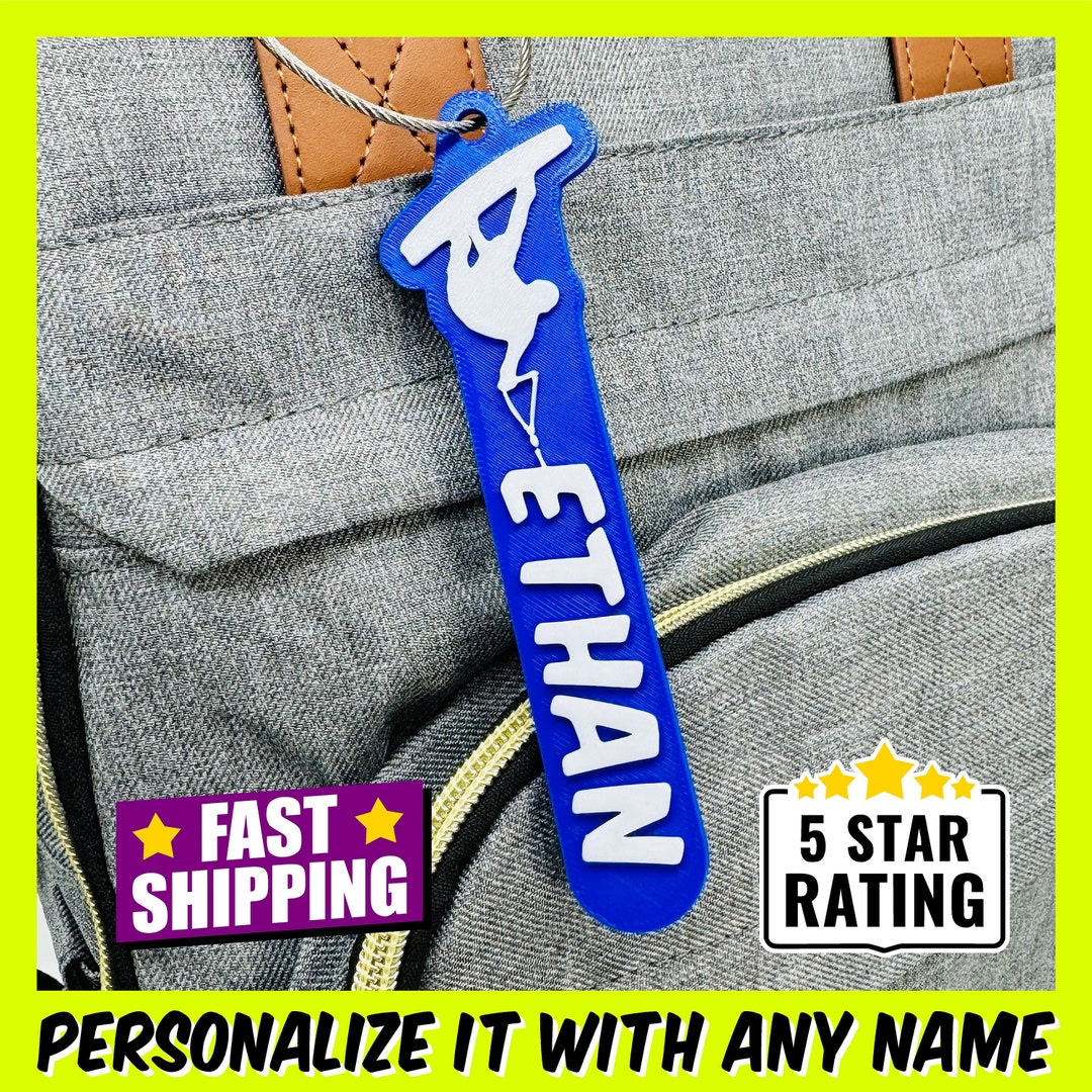 Personalized Wakeboard Name Tag, Custom Wakeboard Keychain, Wakeboard Name Tag, Wakeboard