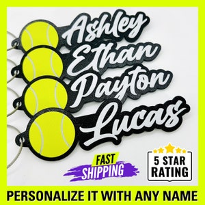 Personalized Tennis Keychain, Tennis Bag Tag, Personalized Bag Tags, Tennis Gear Tag, Unique Tennis Gift, Custom Bag Tag, Tennis Team Gift