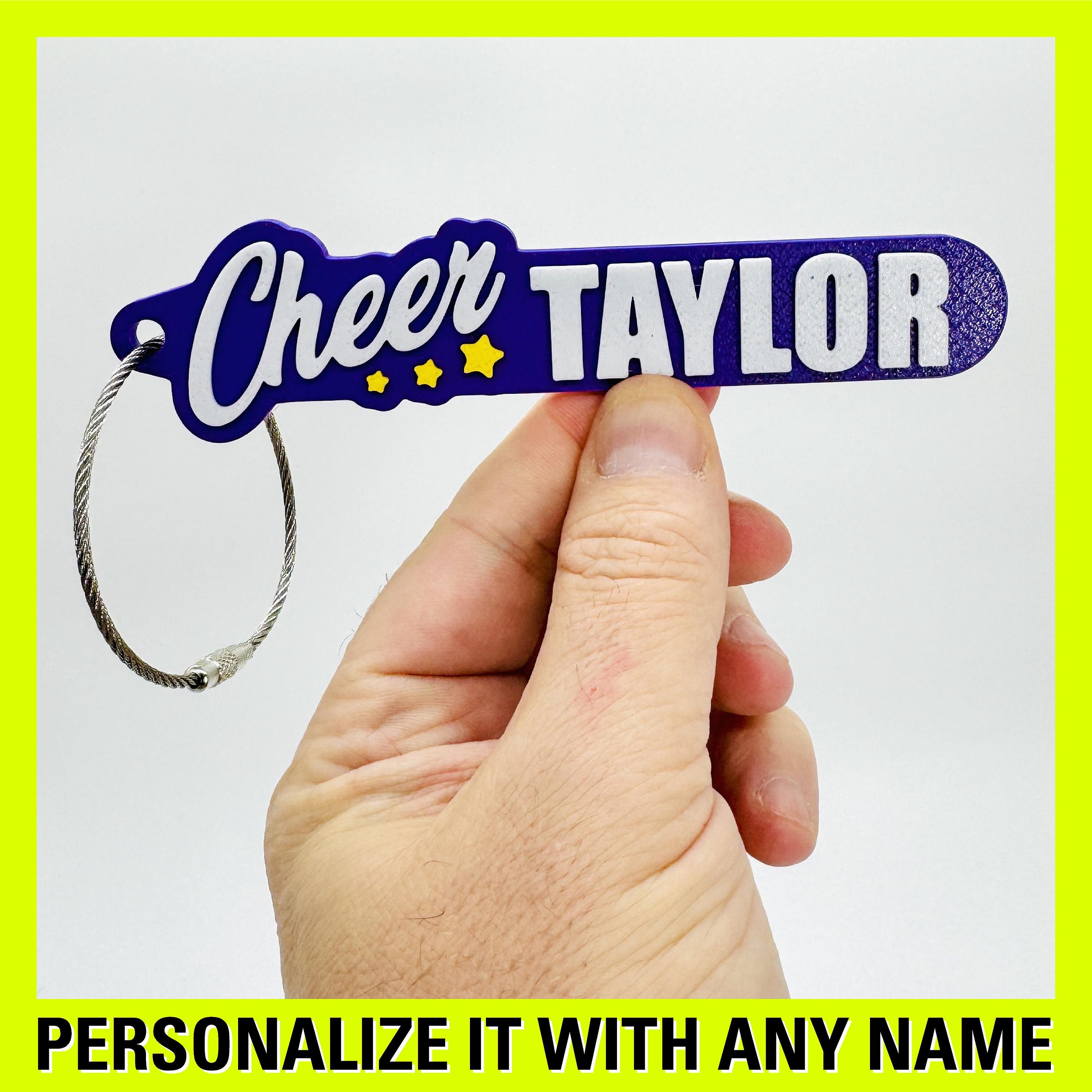Personalized Cheer Keychain, Bag Cheer Name , Custom Cheer Keyring ...