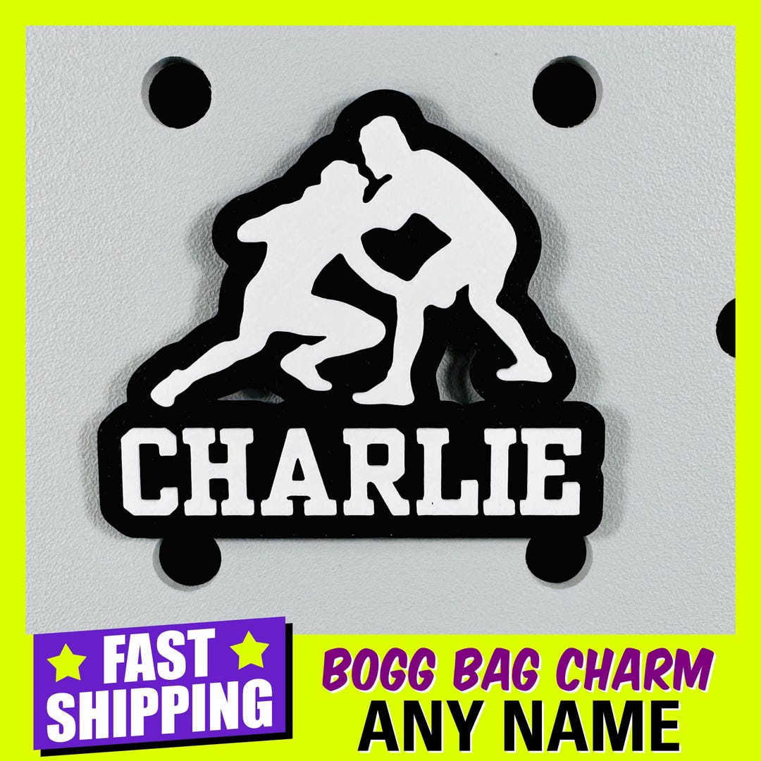 Personalized Bogg Bag Wrestling Tags, Wrestling Bogg Bag Charms, Bogg