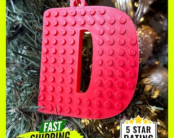 Brick Christmas Ornament,  Custom Brick Compatible, Building Brick Style Kid Ornament, Children Christmas Tree Decorations