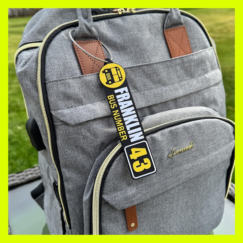 Bus Rider Back Pack Tag, 1st Grade, 2nd Grade, 3rd Grade School Bus ...