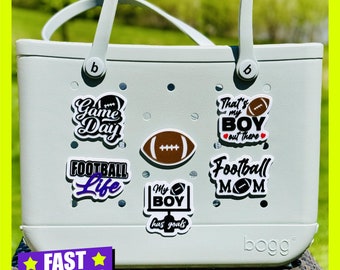 Bogg Bag Football Tags, Football Bogg Bag Charms, Bogg Bag Football Team Spirit, Bogg Bag Football Accessories, Football Bogg Tote Charm