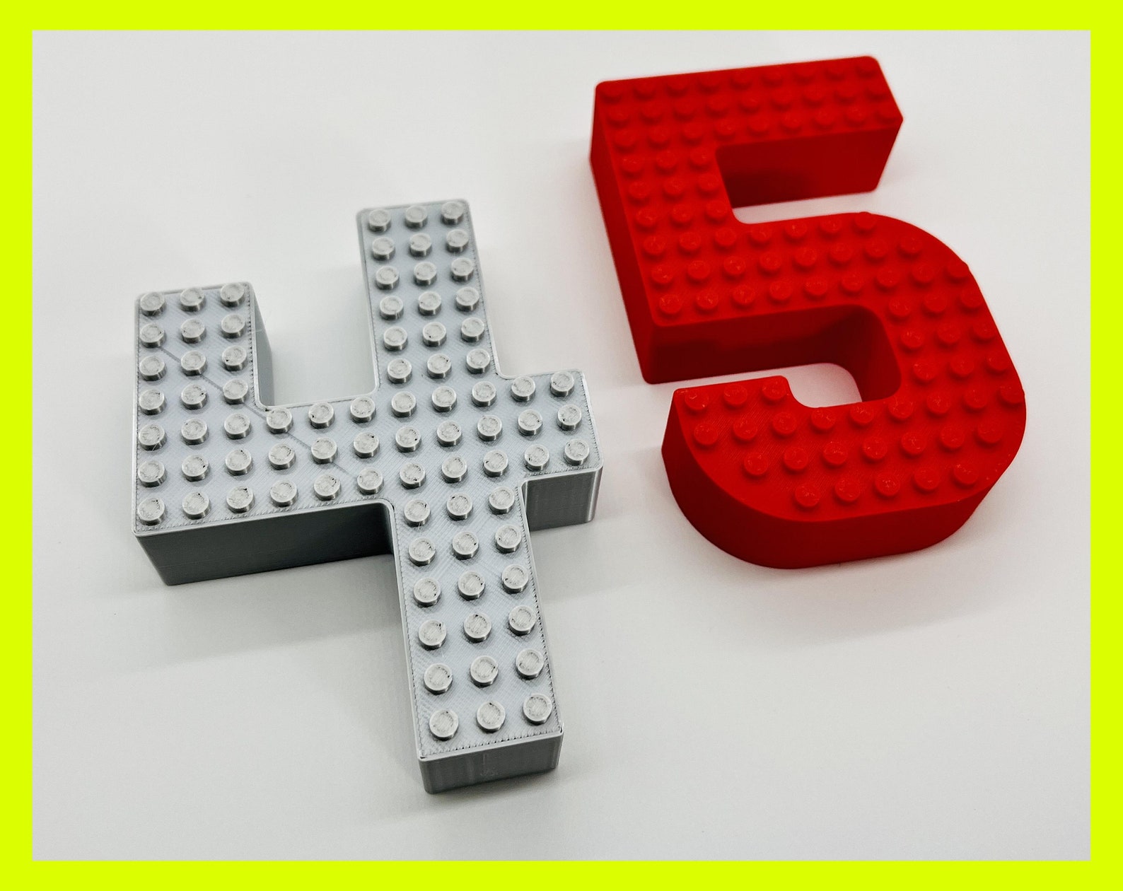 Customizable Building Brick Birthday Cake Topper, Interlocking Toy ...