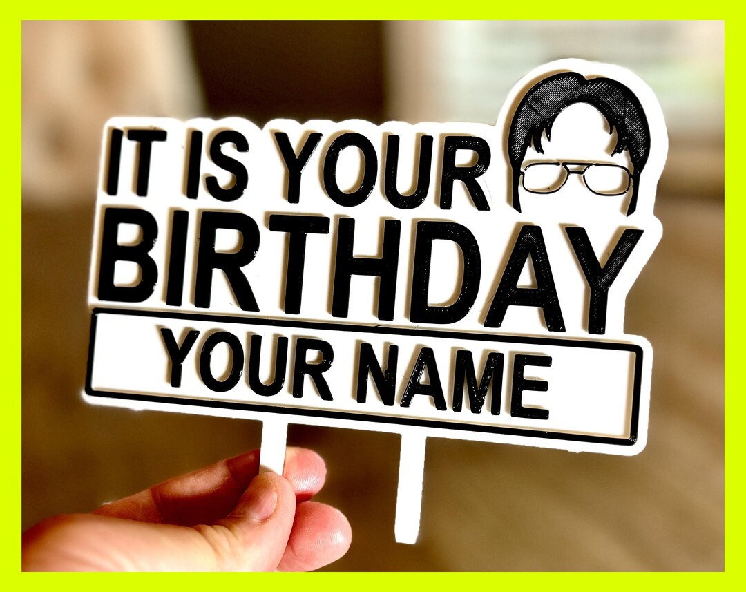 The Office Cake Topper Birthday Personalized Dwight Schrute - Etsy