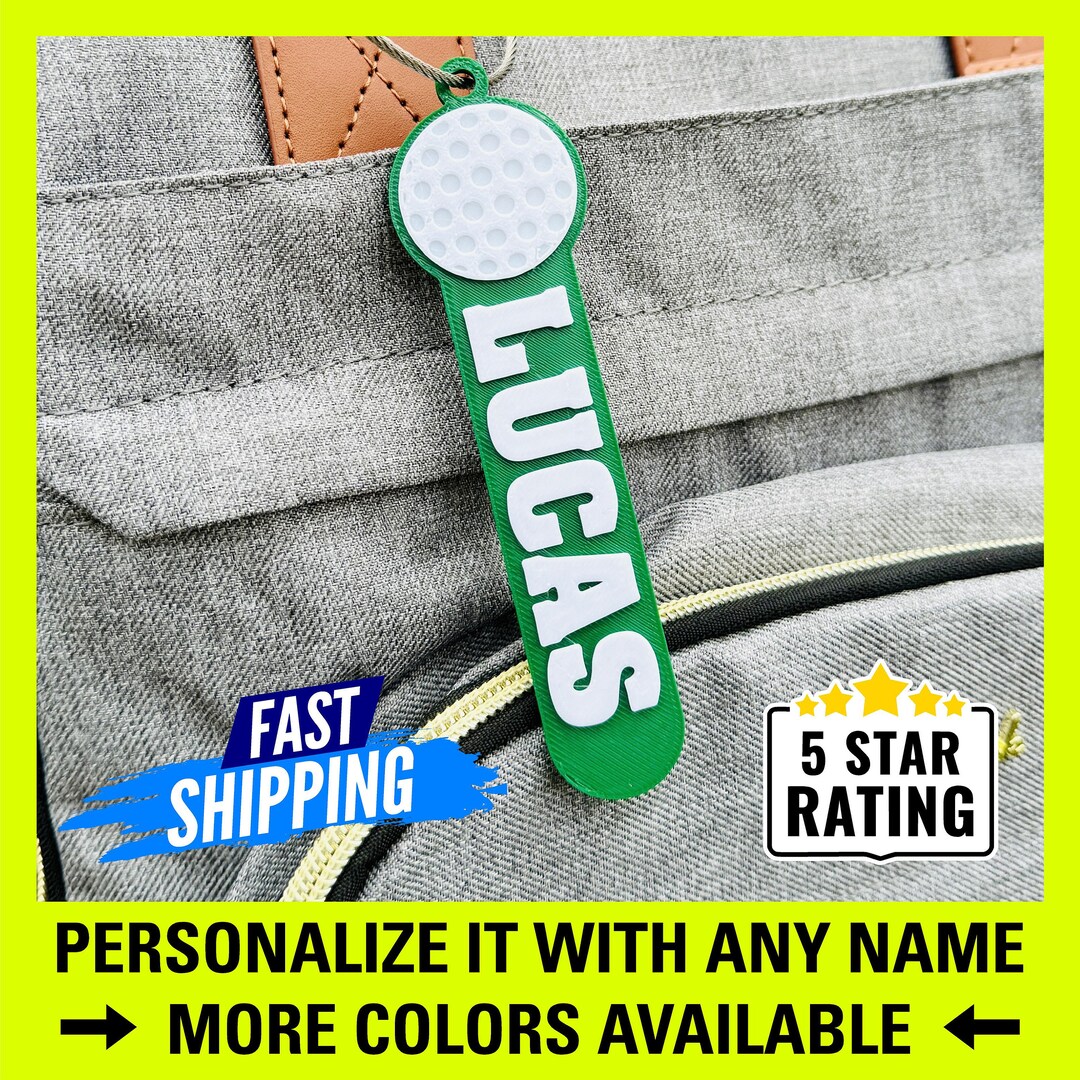 Personalized Golf Bag Name, Golf Name, Golf Keyring, Golf Tag, Bag Tag, Custom Name Golf Player