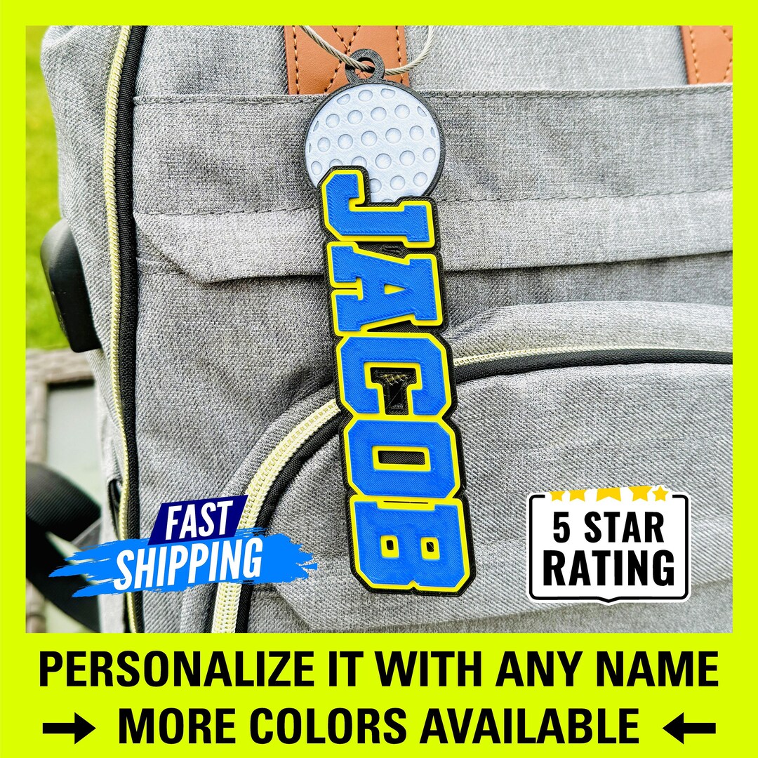 Personalized Golf Keychain, Custom Equipment Name Tag, Premium Golf Bag
