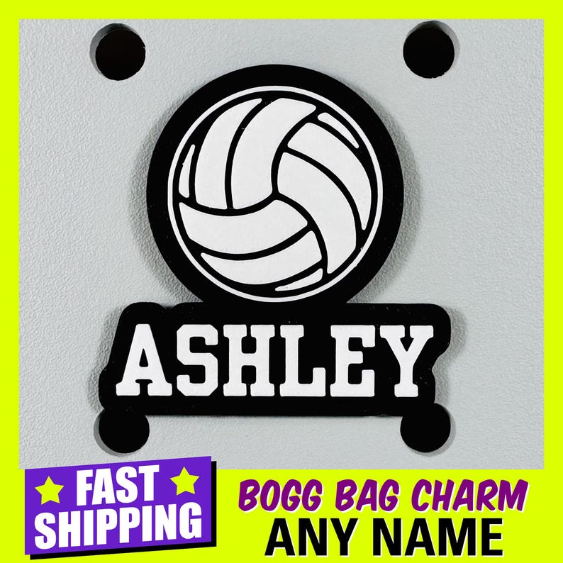 Personalized Bogg Bag Volleyball Tags, Volleyball Bogg Bag Charms, Bogg