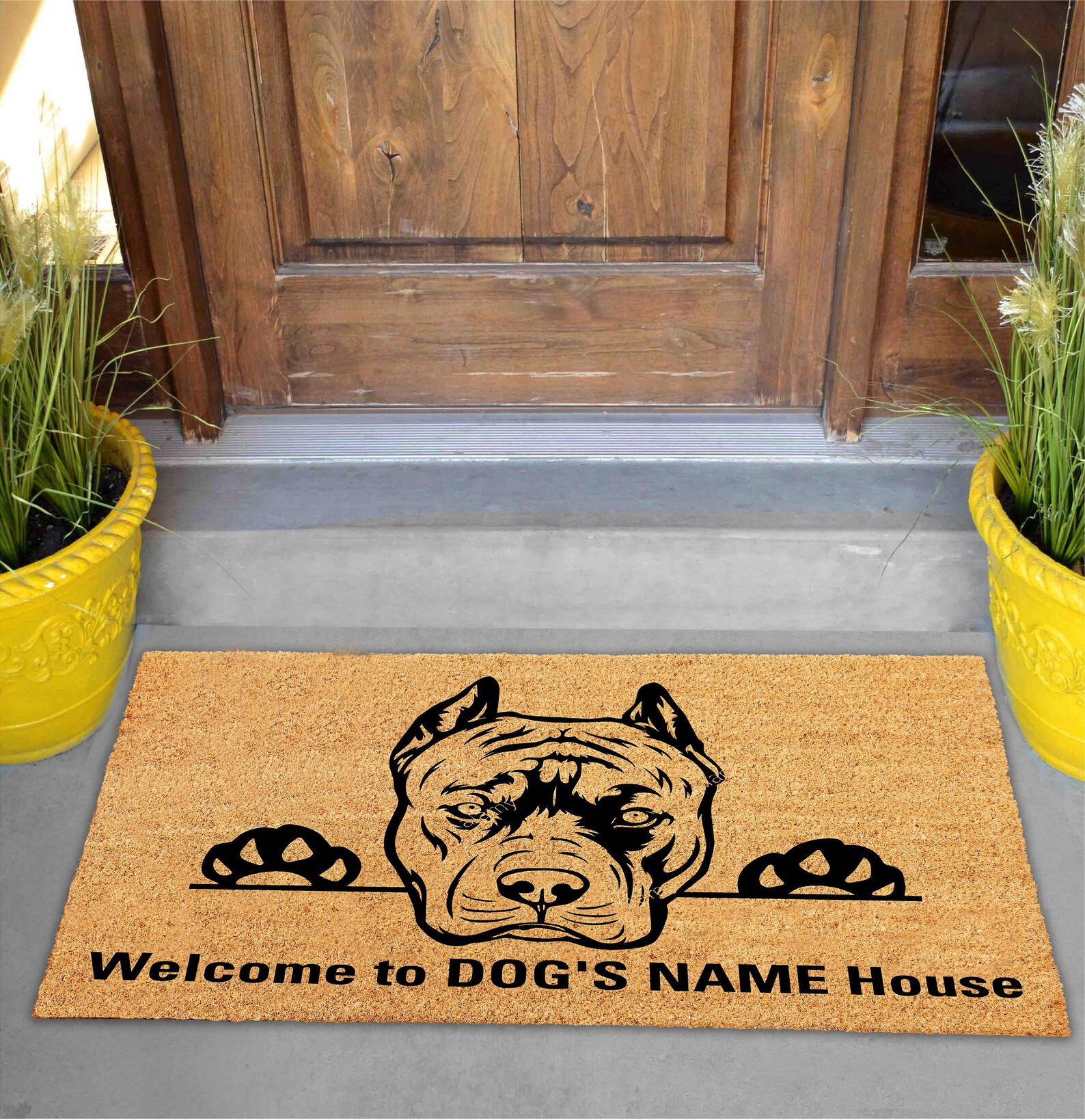 Pitbull Custom Doormat Home Decor Door Mat Etsy