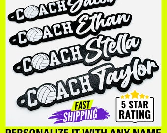 Personalized Volleyball Coach Keychain, Custom Volleyball Coach Bag Tag, Coach Team Gift, Personalized Tag, Volleyball Coach Gear Bag Tag