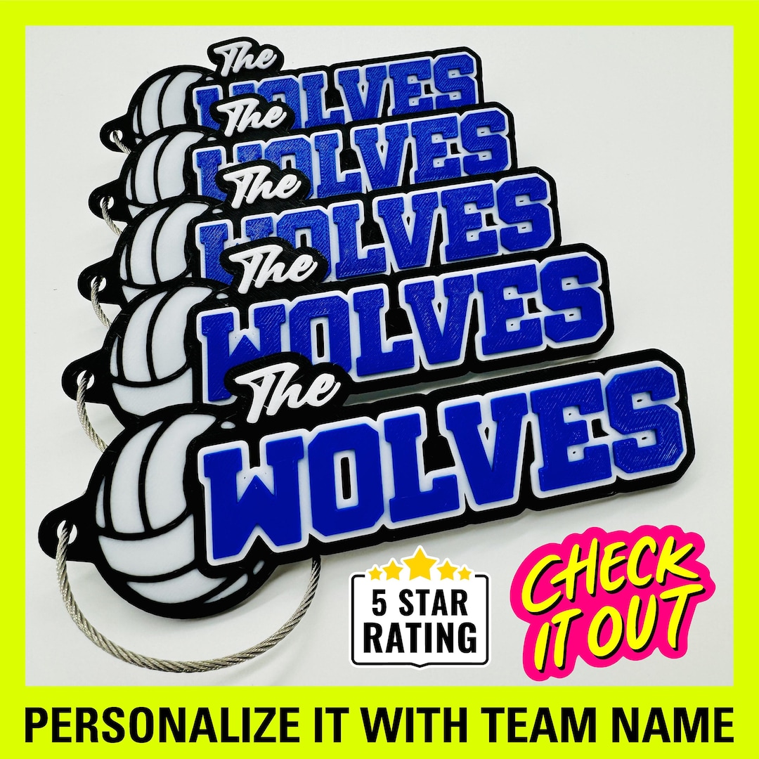 Personalized Volleyball Team Bag Tag, Volleyball Team Name Tag