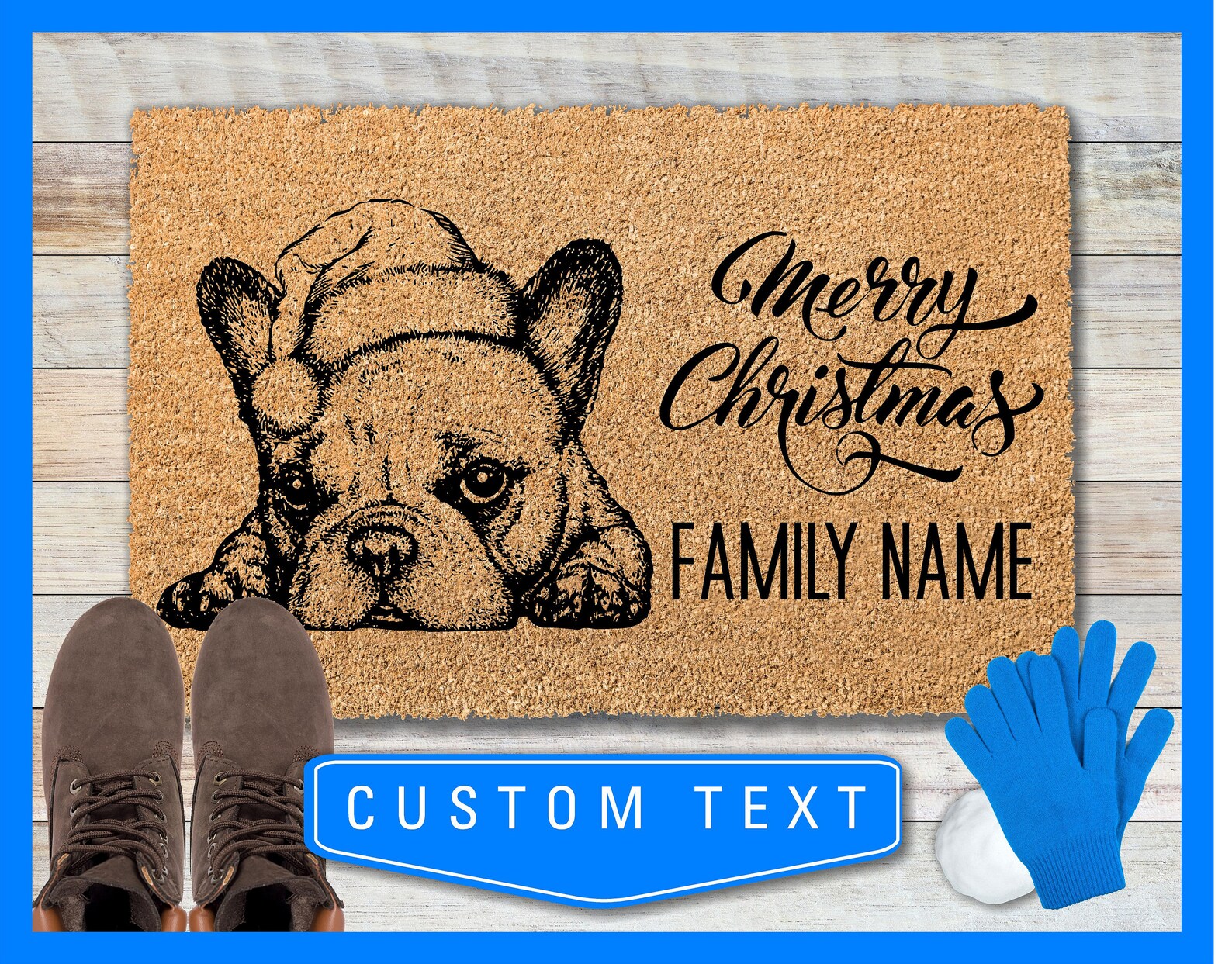 French Bulldog Custom Doormat French Bulldog Door mat Etsy
