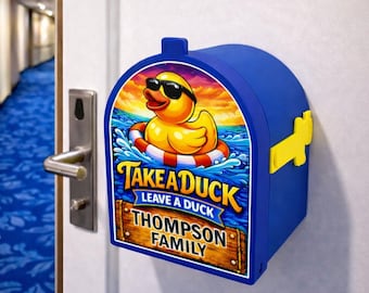 Boîte aux lettres personnalisée pour canard de croisière, décoration magnétique personnalisée de porte de cabine, cadeau « Laissez un canard prendre un canard », échange de canards de croisière en caoutchouc, texte personnalisé