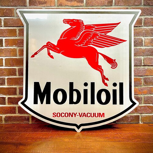 Mobil Pegasus Horse Gas Aluminium Sign Heavy Gauge High Etsy