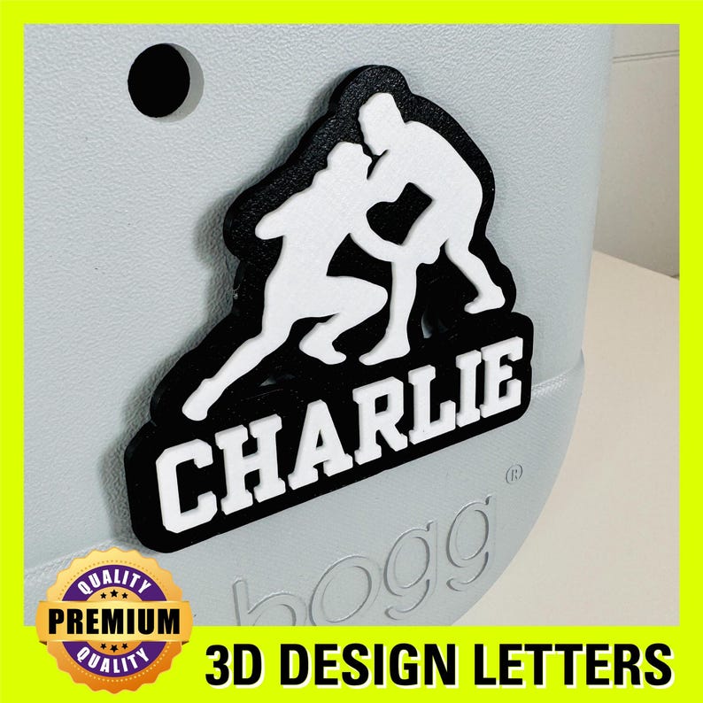 Personalized Bogg Bag Wrestling Tags, Wrestling Bogg Bag Charms, Bogg